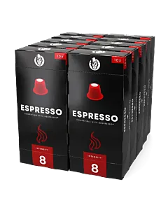 Startpakke med 100 plastkapsler Kaffekapslen Espresso for Nespresso