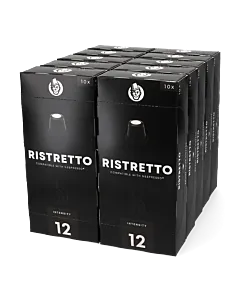 Startpakke med 100 plastkapsler Kaffekapslen Ristretto for Nespresso