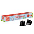 Black Coffee Roasters Espresso Roast pakke og kapsel til Nespresso

